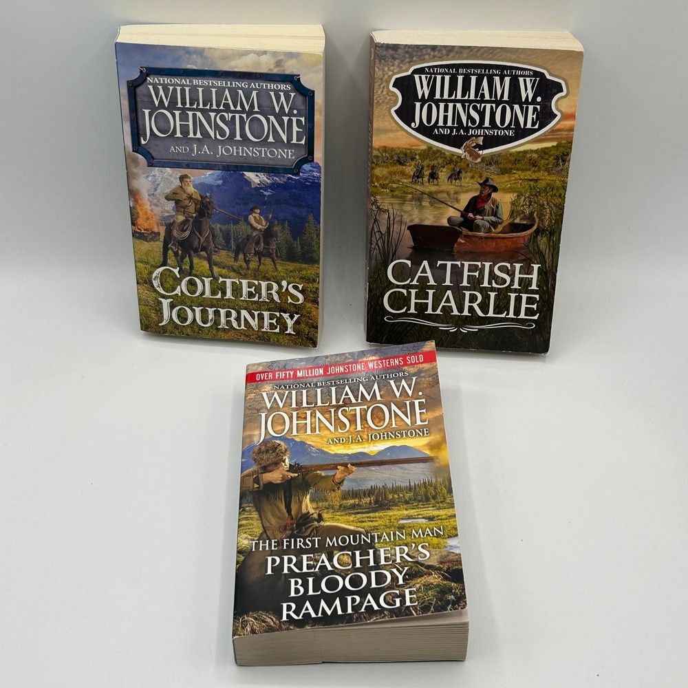 BUNDLE Johnstone 3 Western Fiction Book Lot Paperback Cowboy Action Adventure‎